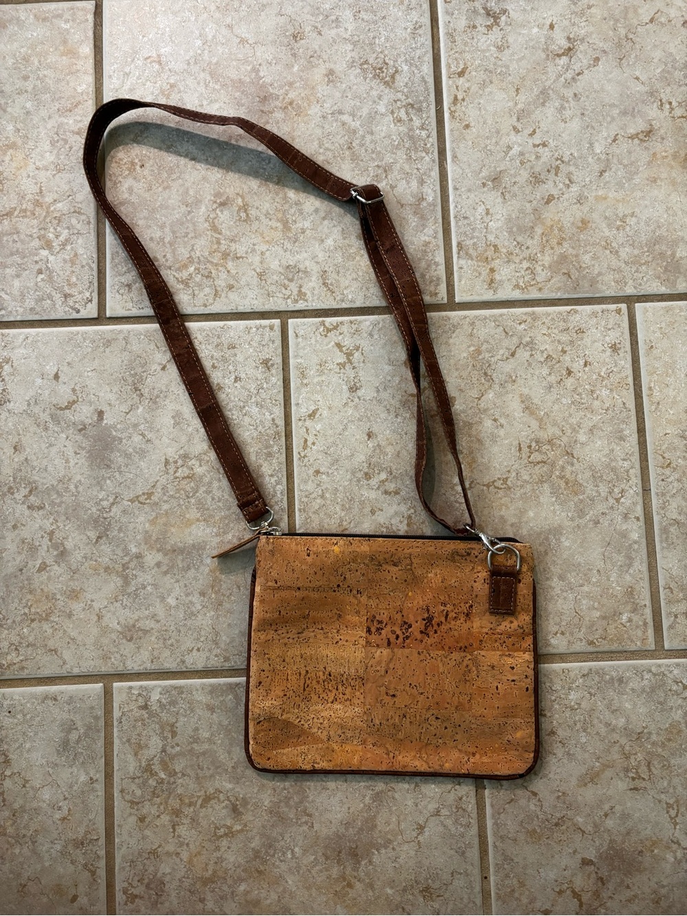 Cork Crossbody Bag in Brown